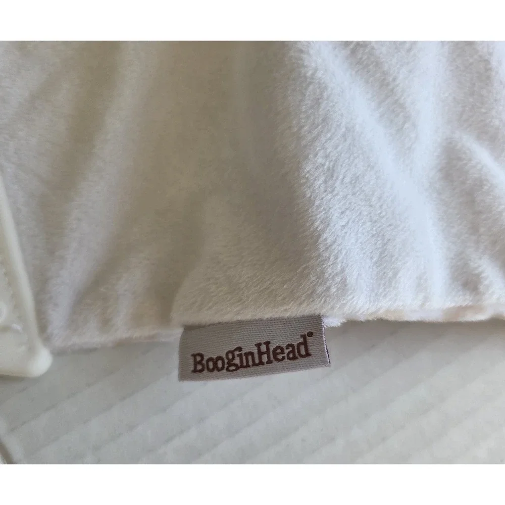 BooginHead Puppy Dog White Tan Baby Lovey Security Blanket Teether Embroidered